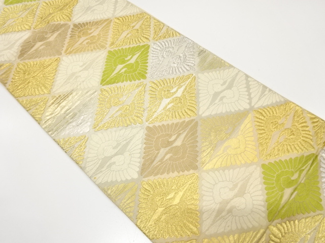 JAPANESE KIMONO / ANTIQUE FUKURO OBI / SILK / WOVEN CRANES